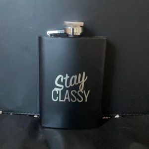 Stay Classy Black Flask